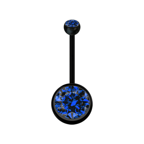 Banane grossesse noire avec deux boules cristal grand bleu foncé