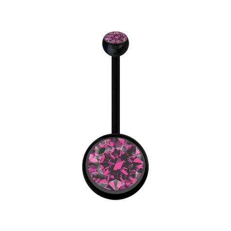 Banane grossesse noire avec deux boules cristal grande rose