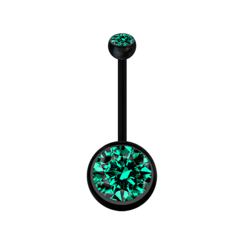 Banane Schwangerschaft schwarz mit zwei Kugeln Kristall gross türkis