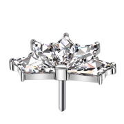 Éventail sans fil argenté cinq cristaux...