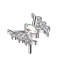 Threadless butterfly silver crystal multicolor