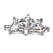 Dermal Anchor éventail argent cinq cristaux...