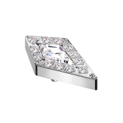 Dermal Anchor Diamond Silver Large Crystal Silver