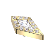 Dermal Anchor Diamond Gold-plated Large Crystal Silver