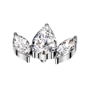 Ancrage dermique argenté deux ovales et une goutte...