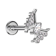 Micro Labret Innengewinde silber Schmetterling silber...