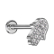 Micro Labret Innengewinde silber Hamsa silber Kristalle silber