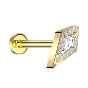 Micro Labret Internal Thread Gold-Plated Diamond...