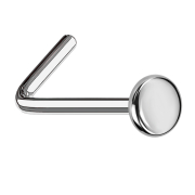 Clou doreille coudé argenté avec plaque