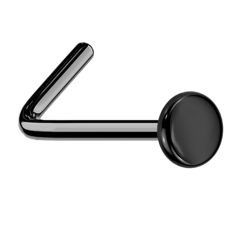Clou de nez coudé noir avec plaque