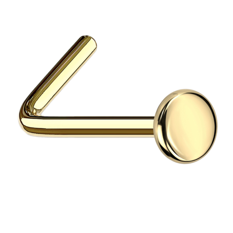 Clou doreille coudé plaqué or avec plaque