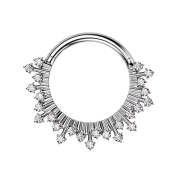 Anello a micro segmenti con cerniera in argento con...