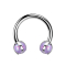 Micro Circular Barbell internal thread silver with two balls opal violet set