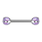 Barbell Innengewinde silber mit zwei Kugeln Opal violett gefasst