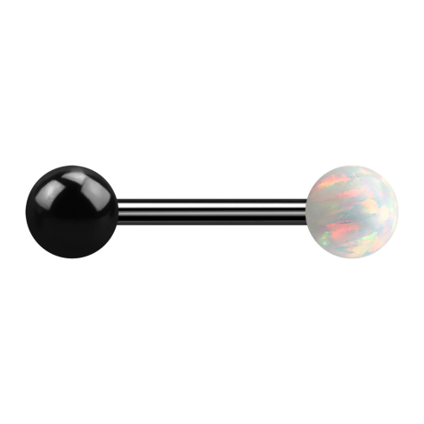 Barbell black with ball and ball opal white