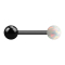 Barbell black with ball and ball opal white