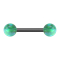 Barbell black with two balls opal green