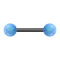 Barbell black with two balls opal light blue