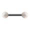 Barbell black with two balls opal white