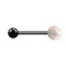 Micro barbell black with ball and ball opal white