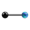 Micro barbell black with ball and ball opal blue