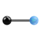 Micro barbell black with ball and ball opal light blue