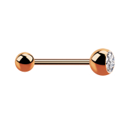 Micro Barbell or rose avec boule et cristal boule...