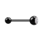 Micro Barbell noir avec boule et boule de cristal argenté