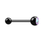 Micro Barbell noir avec boule et boule de cristal multicolore