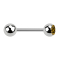 Micro barbell silver with ball and ball crystal topaz