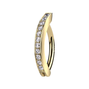 Banane pliable 14k or bouclier cristaux argent