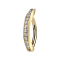 Banane pliable 14k or bouclier cristaux argent