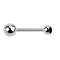 Micro barbell silver with ball and ball crystal black