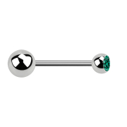 Micro Barbell argent avec boule et boule de cristal...
