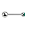 Micro barbell silver with ball and ball crystal turquoise