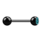 Micro Barbell noir avec boule et boules cristal aqua