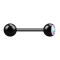Micro Barbell noir avec boule et boules de cristal multicolore