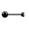 Micro barbell black with ball and balls crystal multicolor