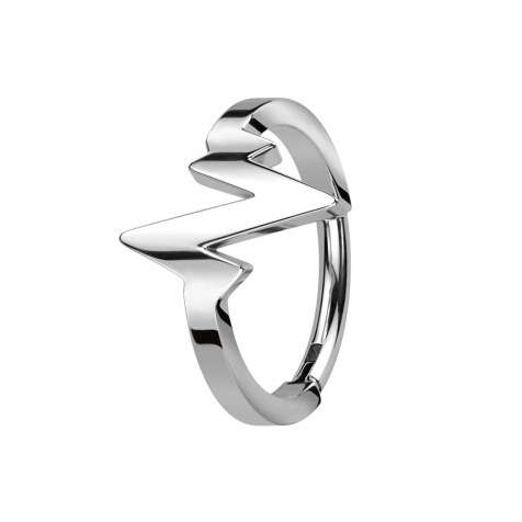 Anello a micro segmenti con cerniera in argento battito cardiaco