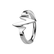 Micro anneau segment pliable argent battement de coeur