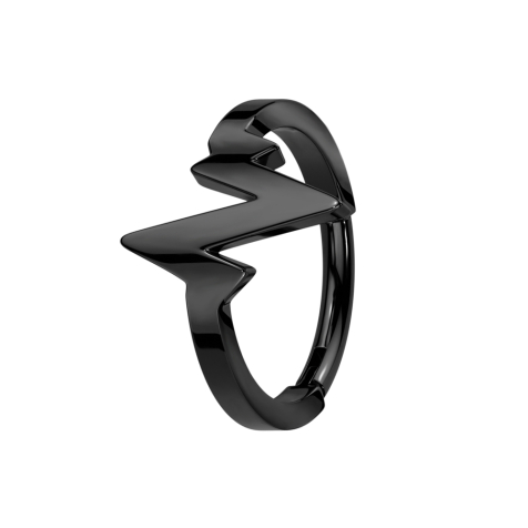 Micro Segmentring klappbar schwarz Herzschlag