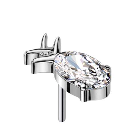 Threadless Ananas silber Kristall silber