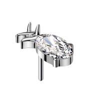 Threadless Ananas argent cristal argent