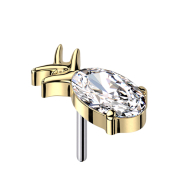 Threadless Ananas plaqué or cristal argent