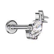 Micro Labret Internal Thread Silver Pineapple Silver...