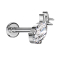 Micro Labret Innengewinde silber Ananas silber Kristall silber