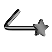 Clou doreille coudé noir avec étoile