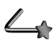 Clou doreille coudé noir avec étoile