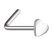 Orecchino a bottone angolato in argento con cuore