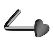 Orecchino a bottone angolato nero con cuore